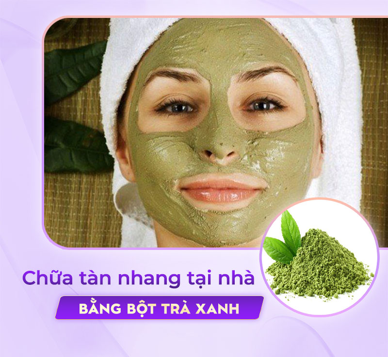 bột trà xanh giúp trị nám