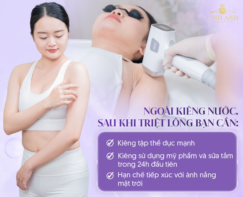 Triệt lông nách kiêng nước bao lâu Triệt lông nách kiêng nước bao lâu