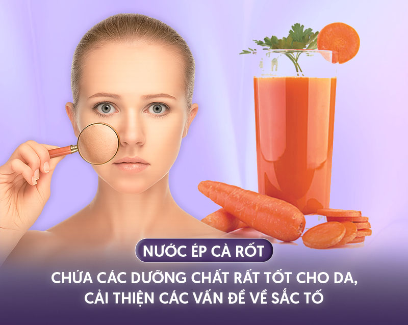 Uống nước ép cà rốt để hết nám da mặt