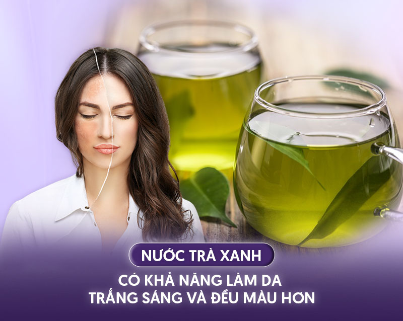 Uống trà xanh để hết nám da mặt