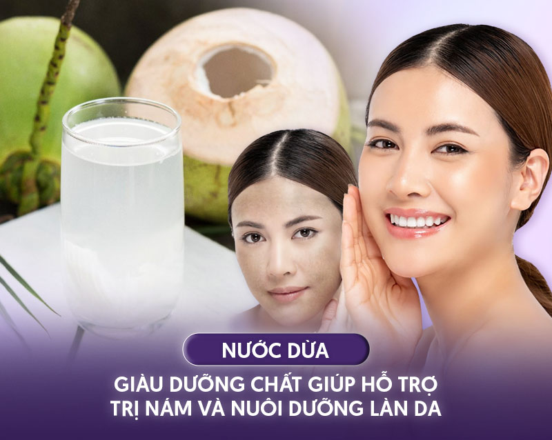 Uống nước dừa để hết nám da mặt