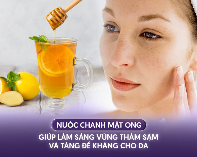 Nước chanh mật ong giảm nám da mặt