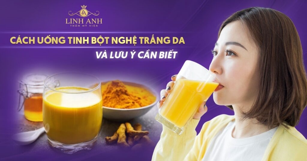Uống tinh bột nghệ trắng da