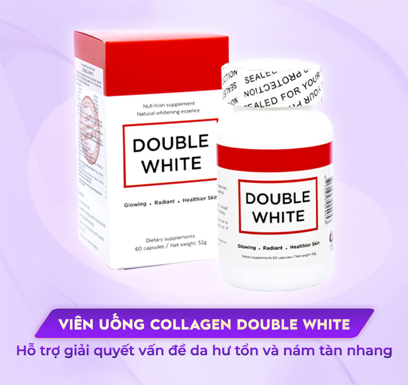 Viên uống collagen trị nám tàn nhang Double White