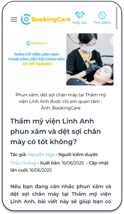 Thẩm mỹ viện Linh Anh phun xăm và dệt sợi chân mày có tốt không?
