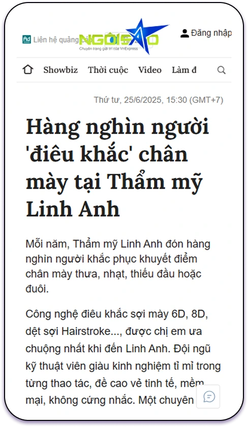 Hàng nghìn người 'điêu khắc' chân mày tại Thẩm mỹ Linh Anh