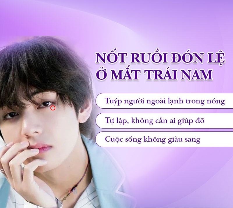 Nốt ruồi đón lệ bên trái nam