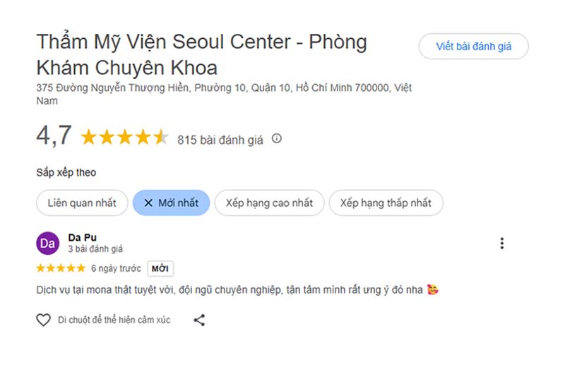 Review tẩy nốt ruồi tại Seoul Center