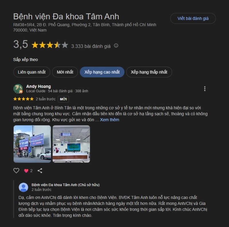 Review trẻ hóa bàn tay tại Bệnh viện Tâm Anh