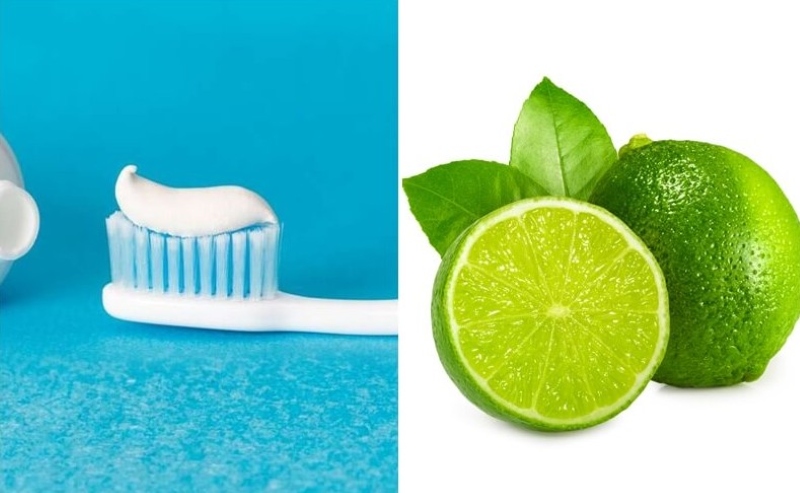 Tẩy nốt ruồi bằng kem đánh răng và chanh