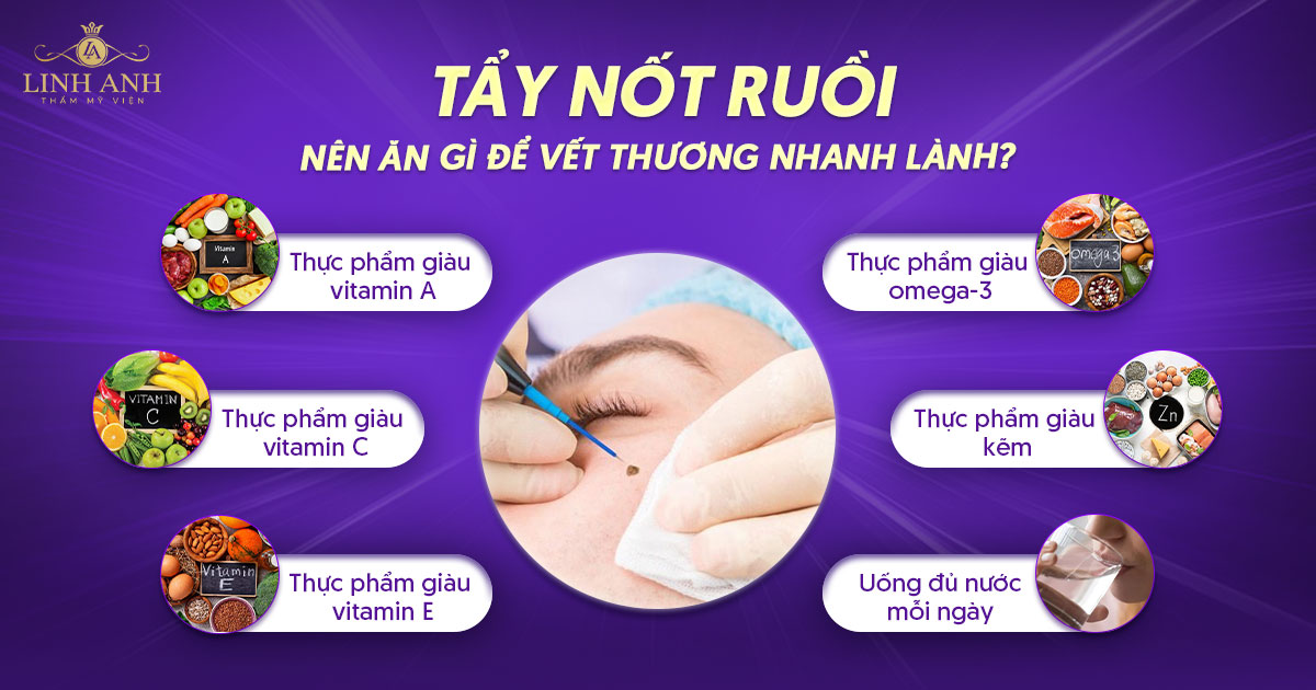 Tẩy nốt ruồi nên ăn gì