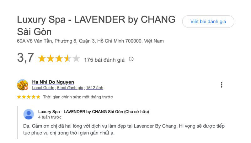 Viện thẩm mỹ Lavender By Chang review