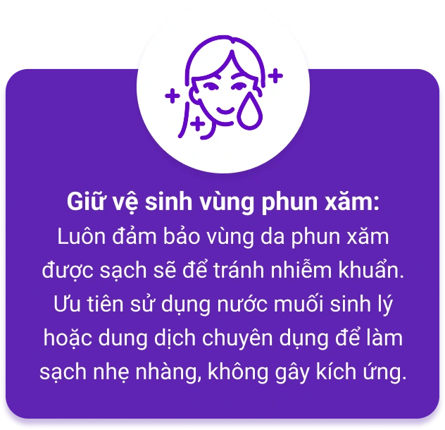 Giữ vệ sinh vùng phun xăm