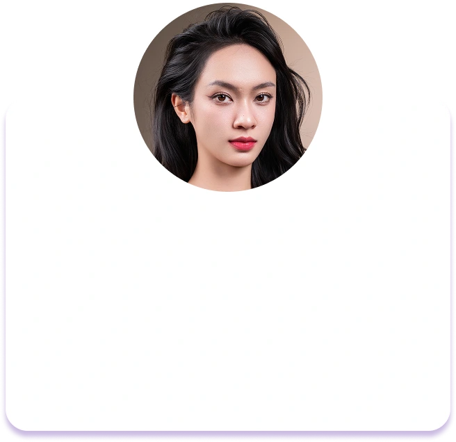 Lông mày thưa, nhạt màu, không có khuôn