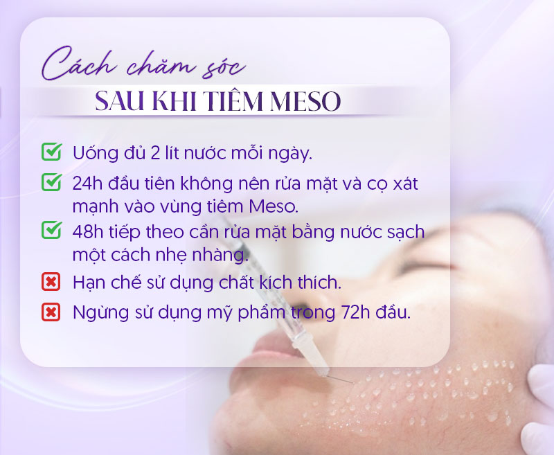 Chăm sóc da sau khi tiêm Mesotherapy