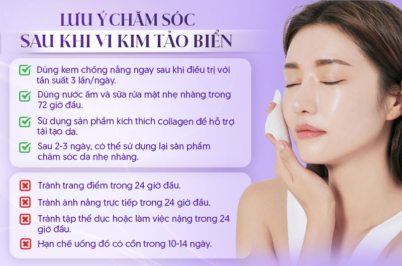 Chăm sóc da sau vi kim tảo biển