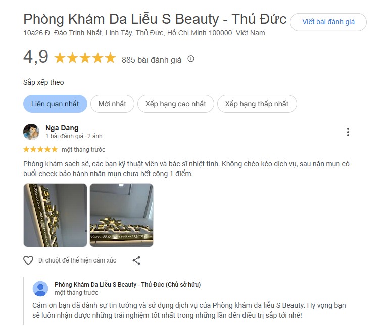 nặn mụn tại Phòng Khám Da Liễu S Beauty