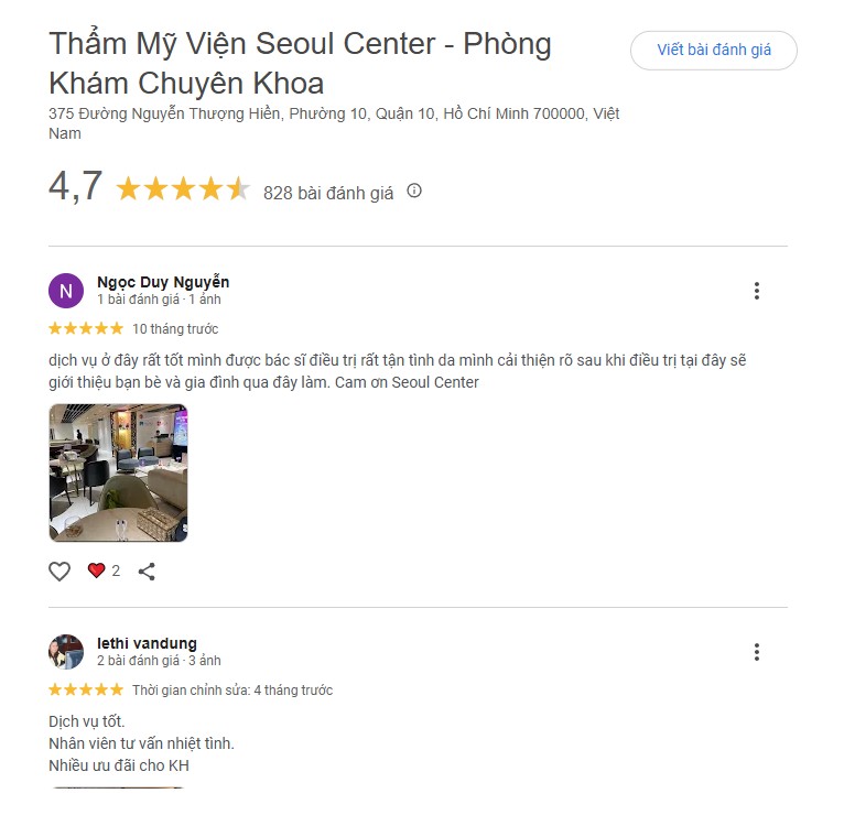 nặn mụn tại Thẩm mỹ viện Seoul Spa