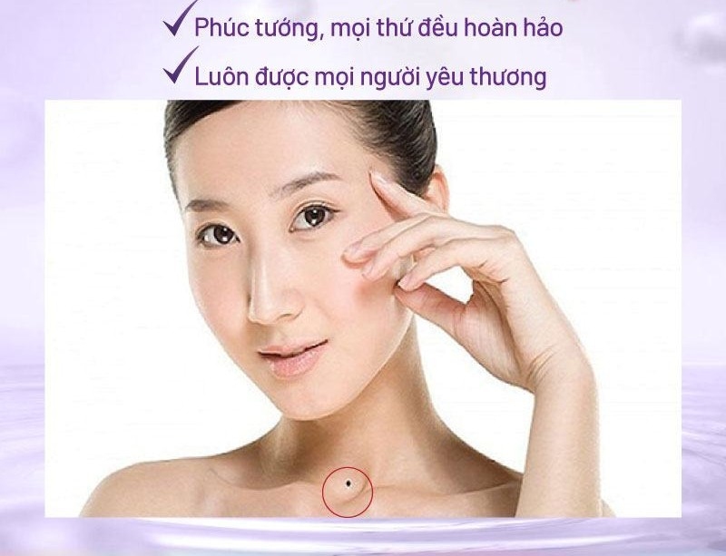 Nốt ruồi ở giữa hõm cổ nữ