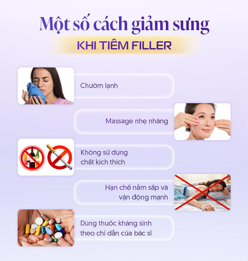 Cách giảm sưng sau tiêm filler