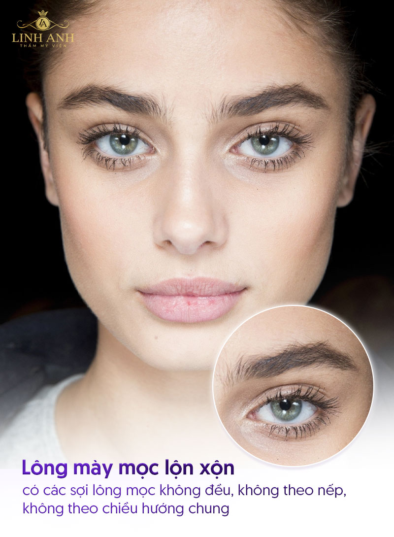 dáng chân mày mọc lộn xộn