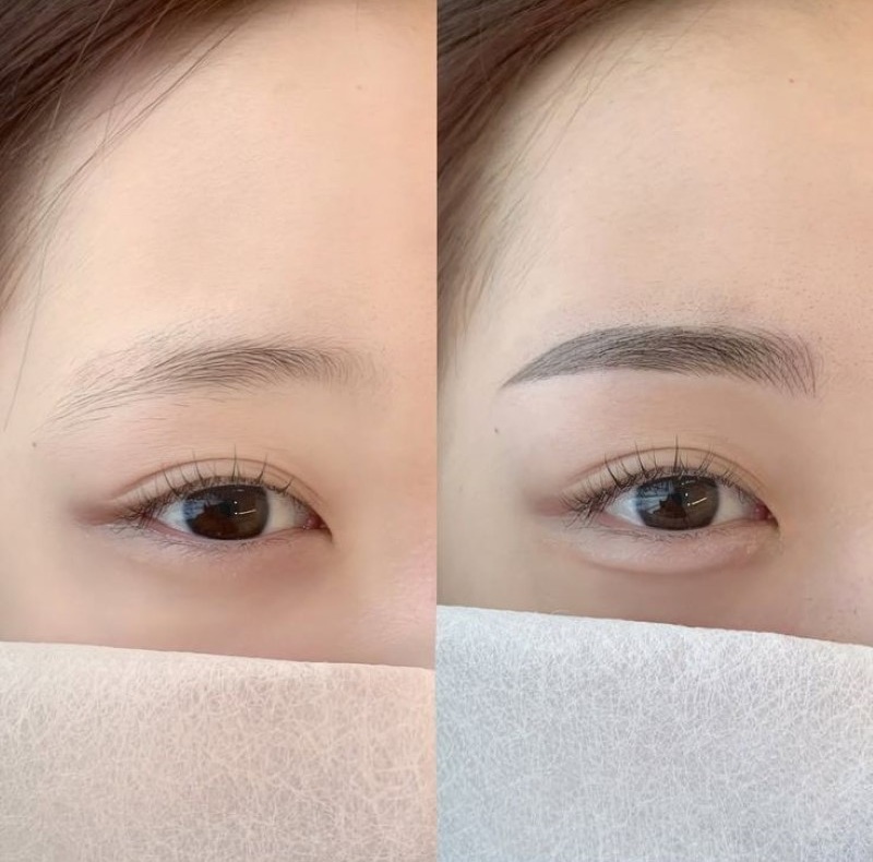 khắc phục dáng Lông mày đầu đậm đuôi nhạt