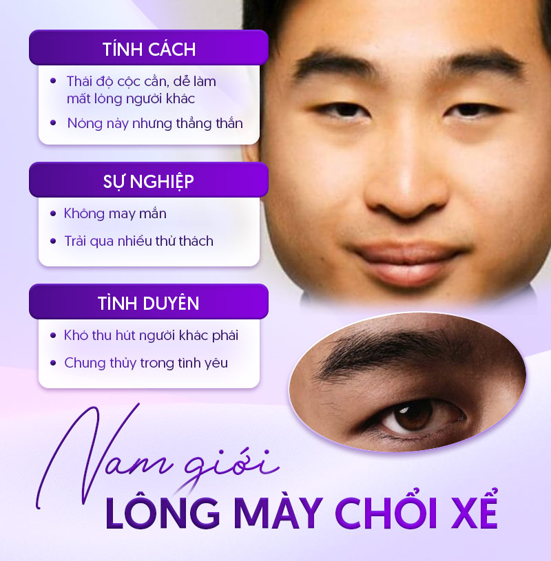 lông mày chổi xể ở nam giới