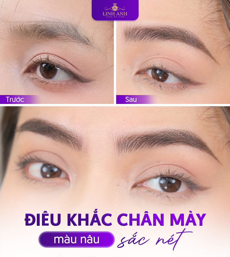 phun mày màu nâu socola tại Linh Anh