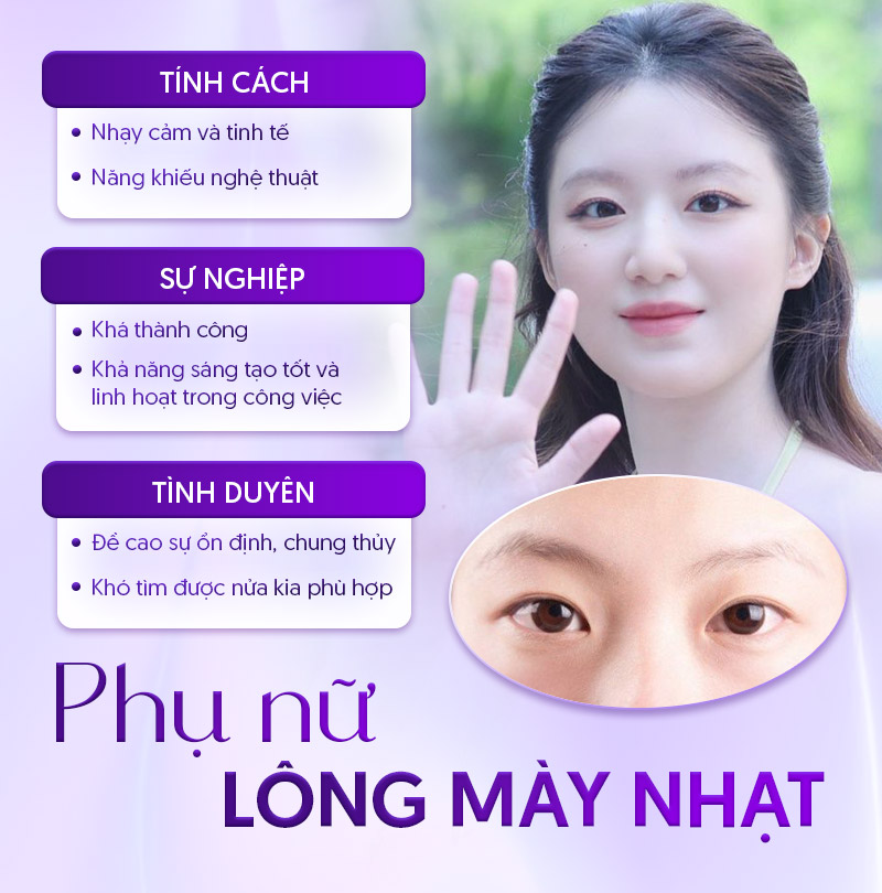 tướng lông mày nhạt ở nữ