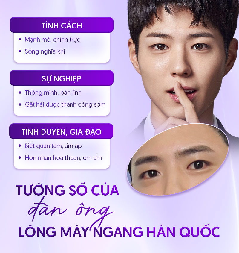 tướng số nam giới có lông mày ngang Hàn Quốc