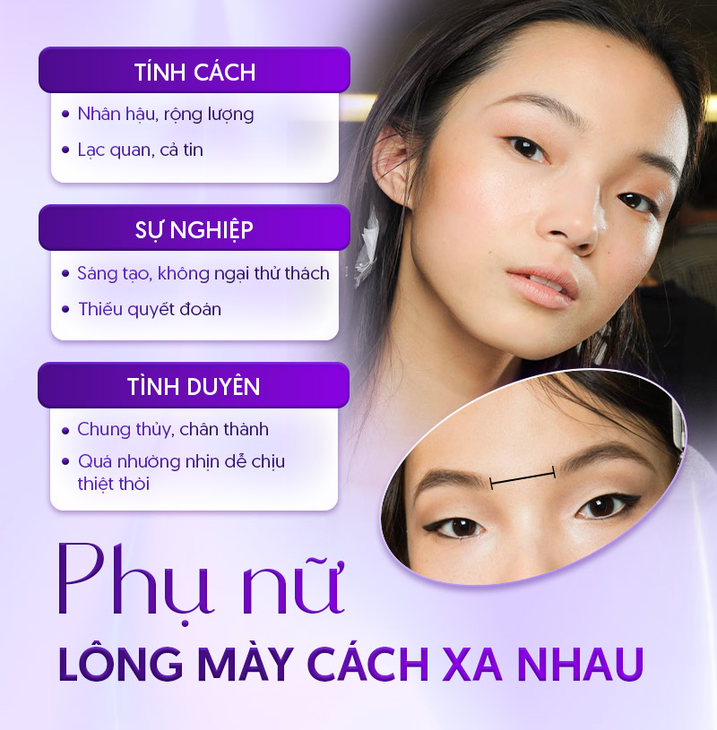 tướng số nữ giới có lông mày cách xa nhau