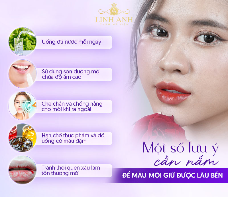 cách làm môi lên màu sau phun