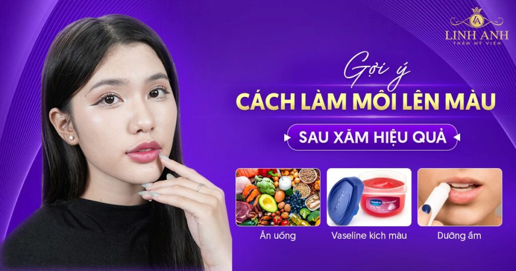 cách làm môi lên màu sau xăm