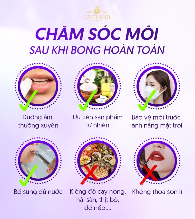 chăm sóc sau phun môi chăm sóc sau phun môi