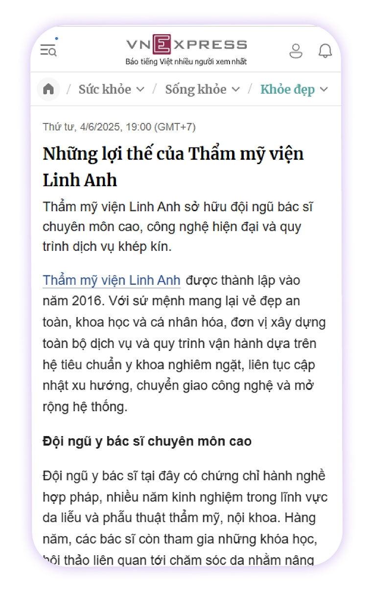 Báo chí nói về Linh Anh