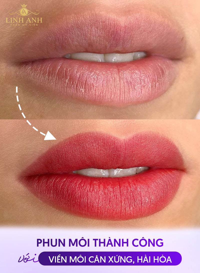 dấu hiệu phun xăm môi thành công