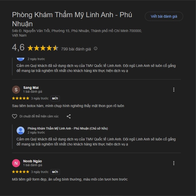 Địa chỉ tiêm botox hàm