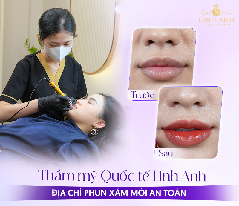 hướng dẫn cách làm môi lên màu sau xăm