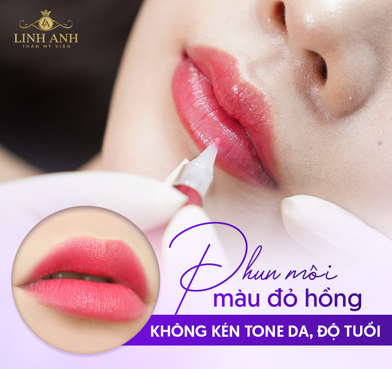 màu đỏ Hồng phun môi