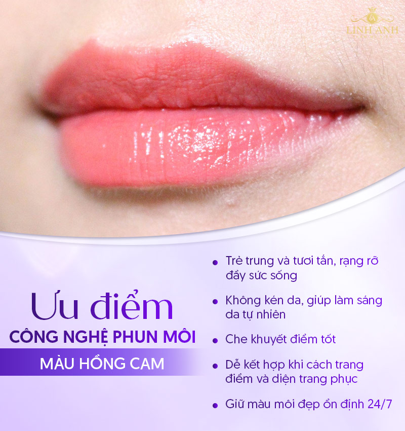 môi màu Hồng cam môi màu Hồng cam