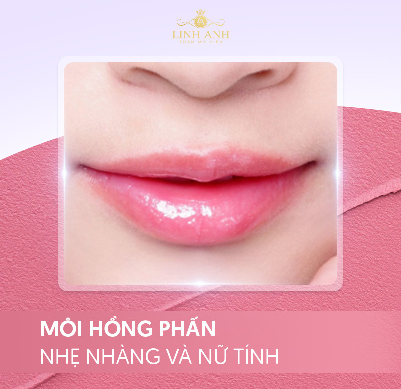 phun môi Hồng tự nhiên
