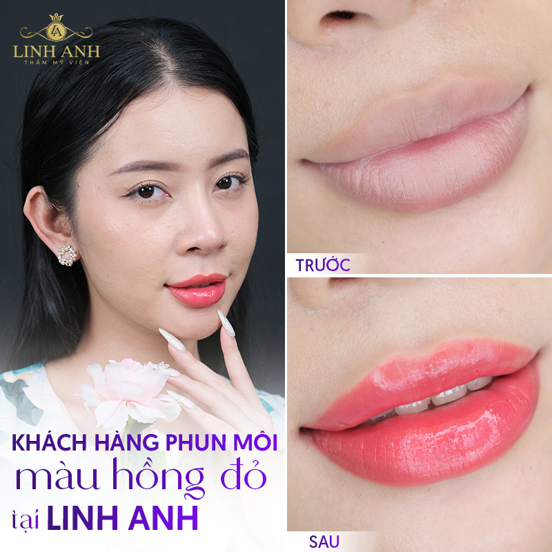 phun môi đỏ Hồng