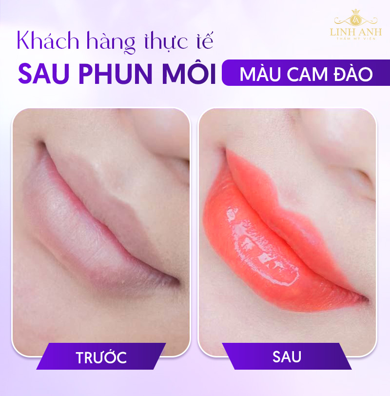 phun môi màu cam đào sau khi bong phun môi màu cam đào sau khi bong