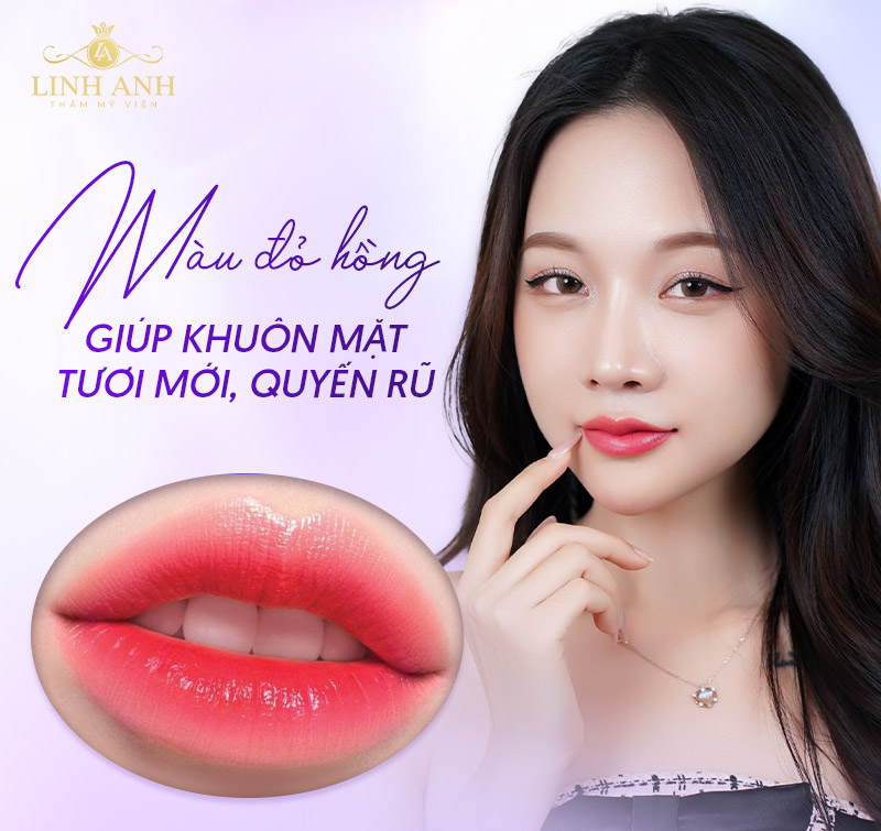phun môi màu Hồng đỏ