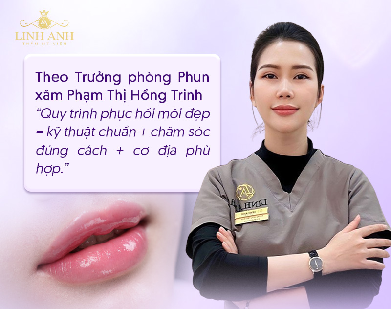 quá trình phục Hồi môi sau phun xăm