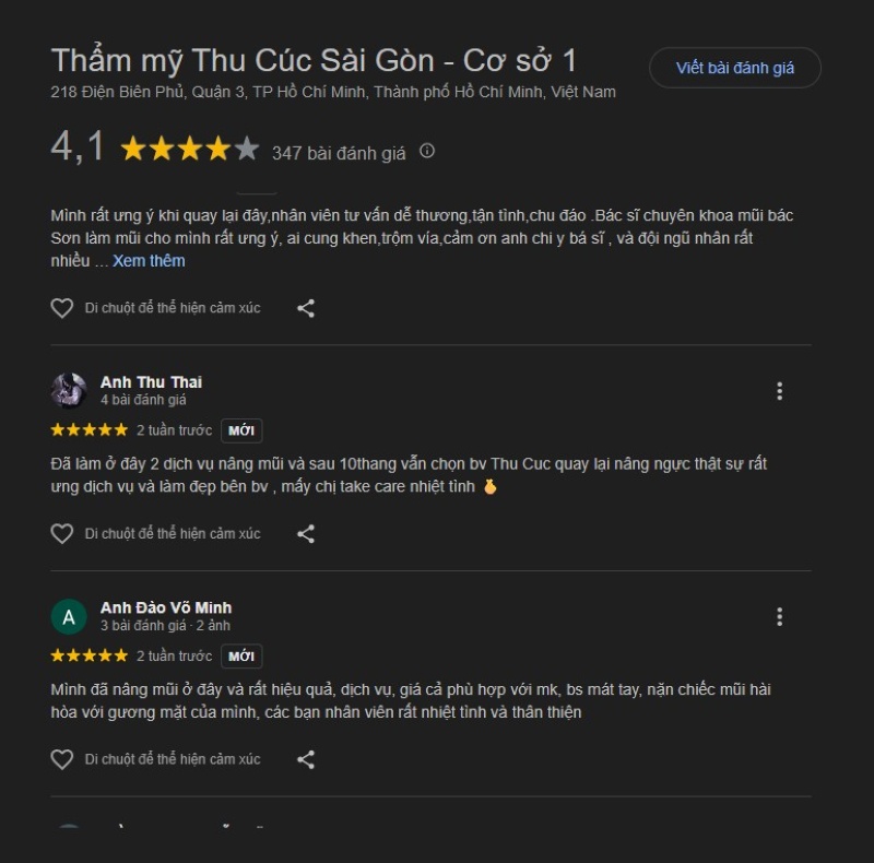 Review tiêm filler rãnh cười tại bệnh viên thẫm mỹ Thu Cúc