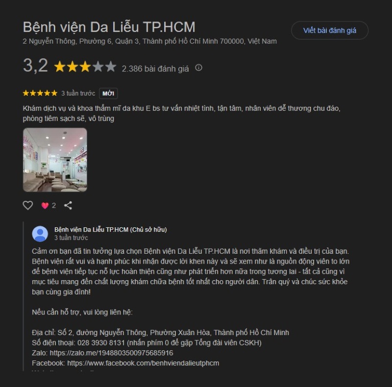 Review tiêm filler tại bệnh viện da liễu TPHCM