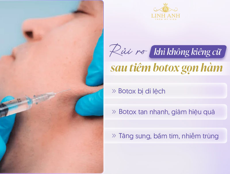Sau khi tiêm botox thon gọn hàm nên kiêng gì Sau khi tiêm botox thon gọn hàm nên kiêng gì