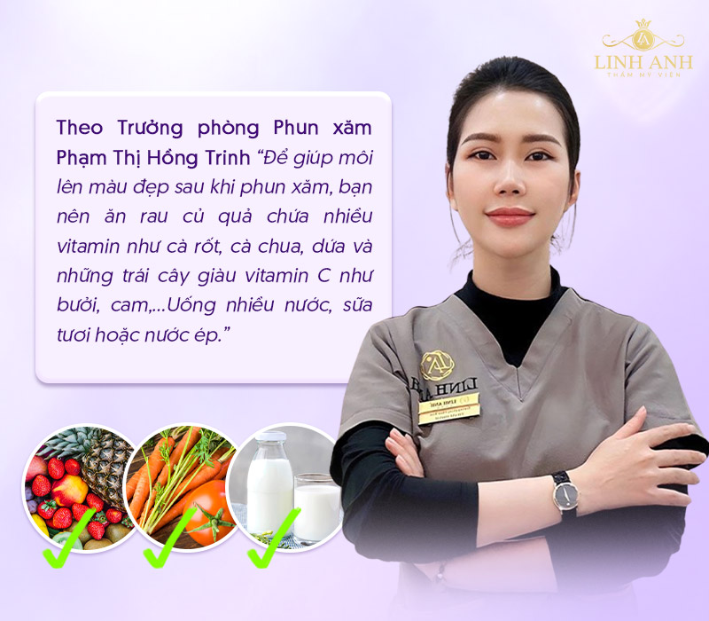 sau xăm môi nên Ăn gì