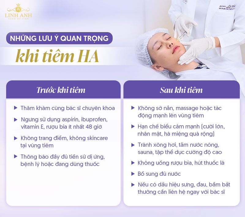 Tiêm HA cần lưu ý gì